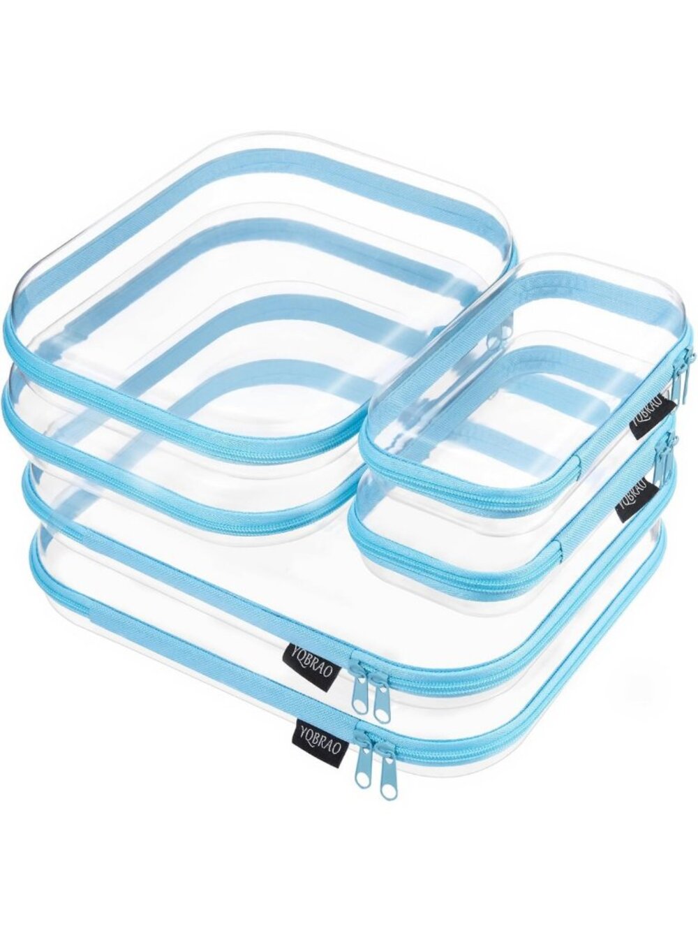 Clear Hard Shell Zipper Cases - 6 Multi-Size Organizers for Travel & Storage